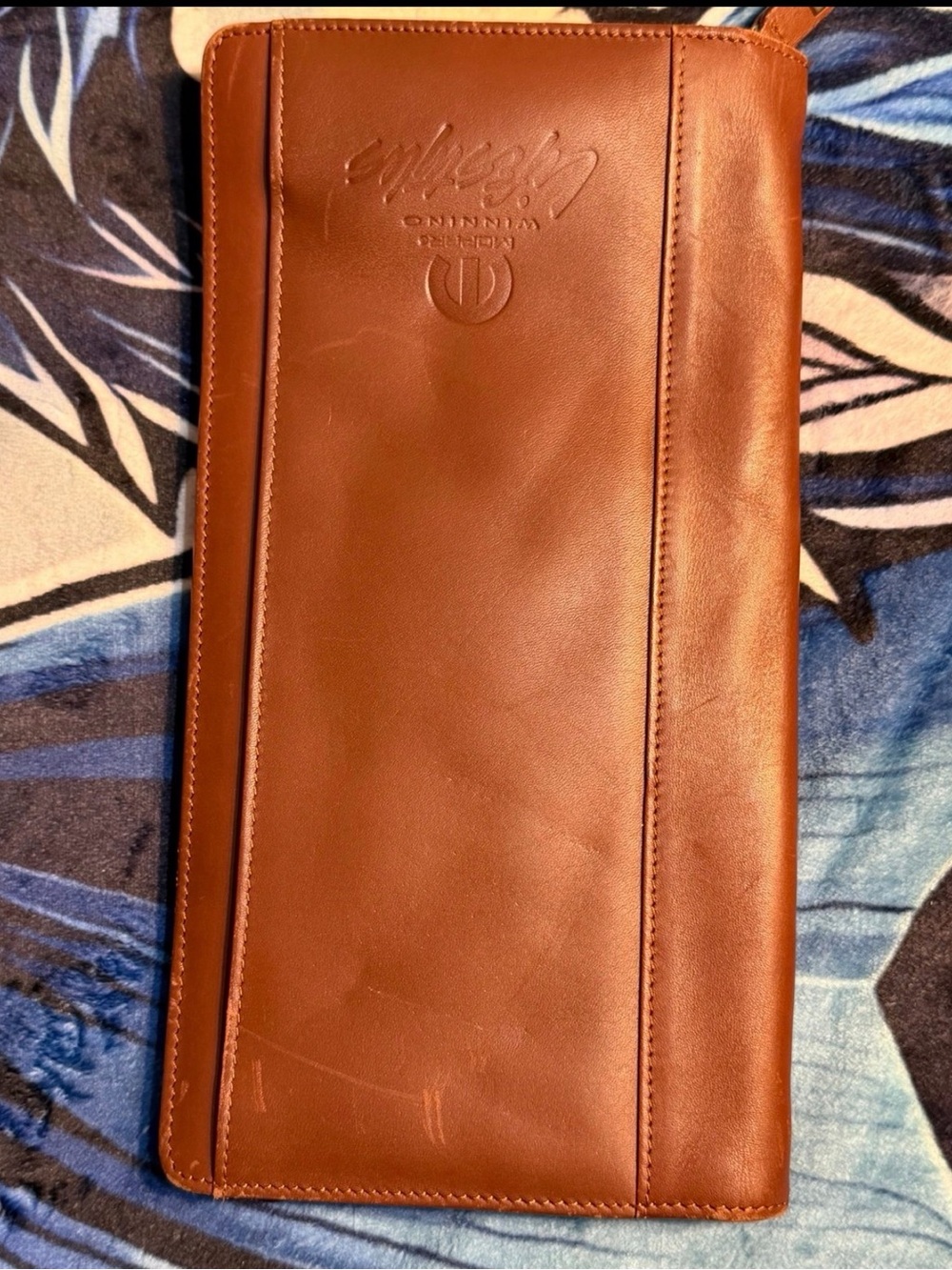 Genuine Leather Long Wallet - Brown